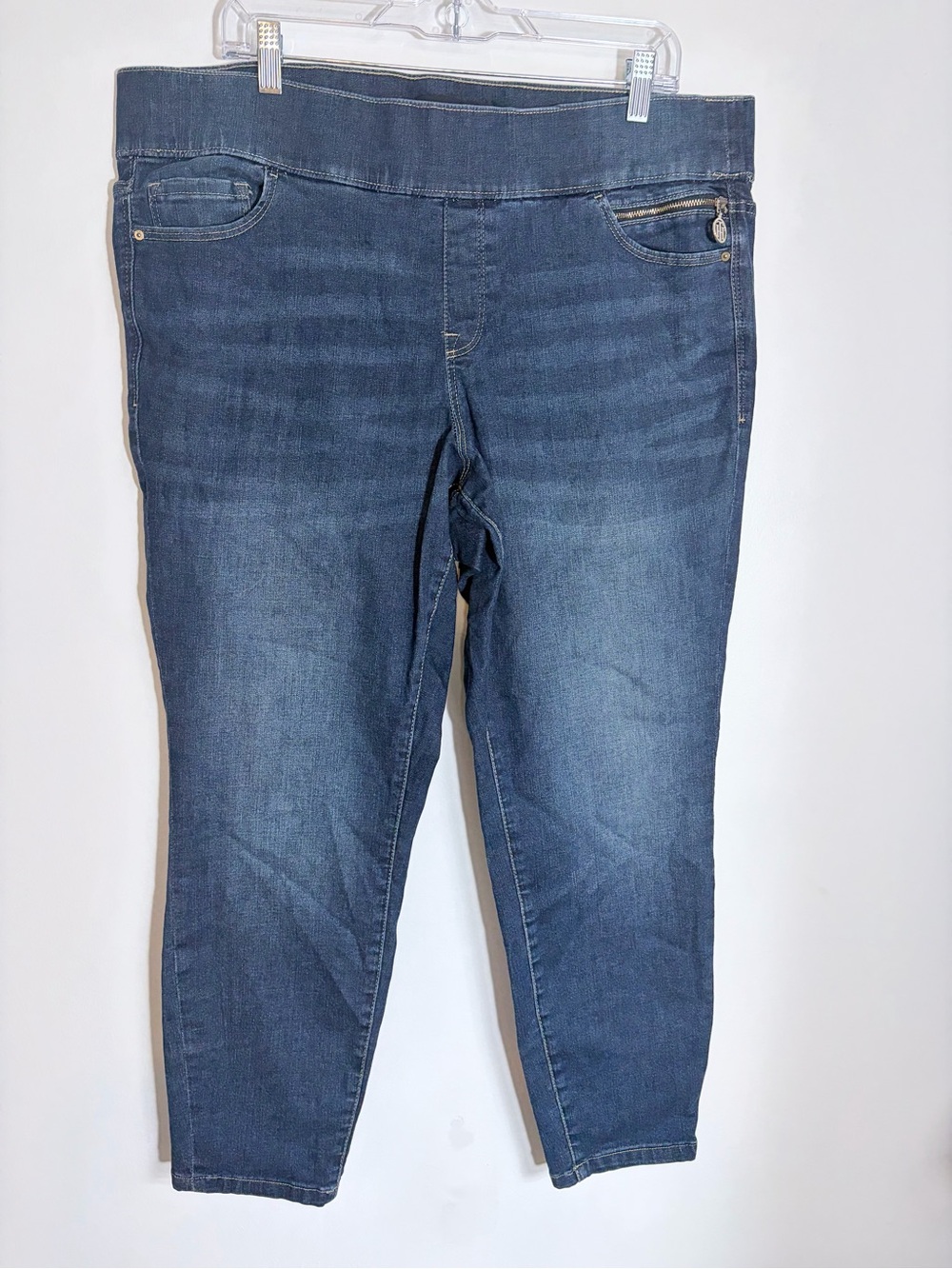 Tommy Hilfiger Pull On Dark Blue Ankle Cropped Jeans Plus Size Women's 16W
